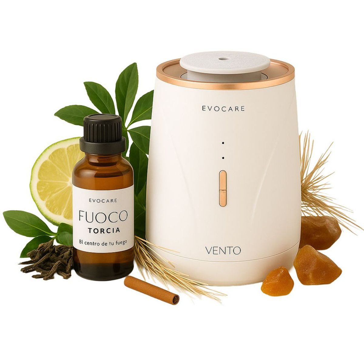 KINEGUN PRO - Pack Difusor inalámbrico Vento Blanco + 30 ml Aceite - Fuoco Torcia