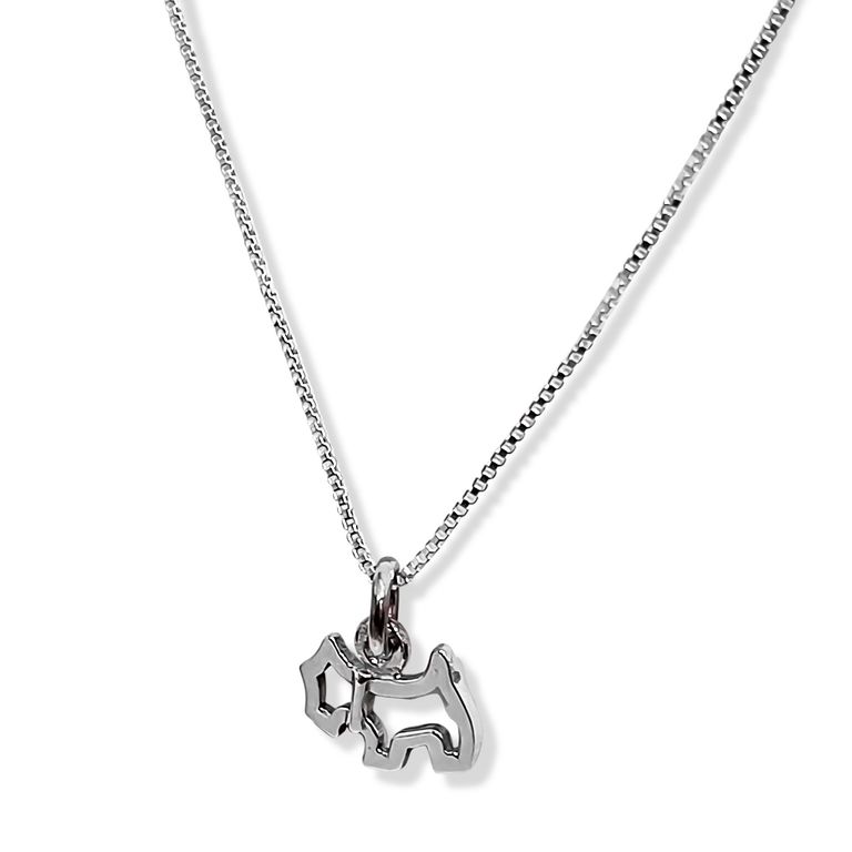 Collar Perro Calado Mini Plata Fina 925 Plateado TALLA UNICA