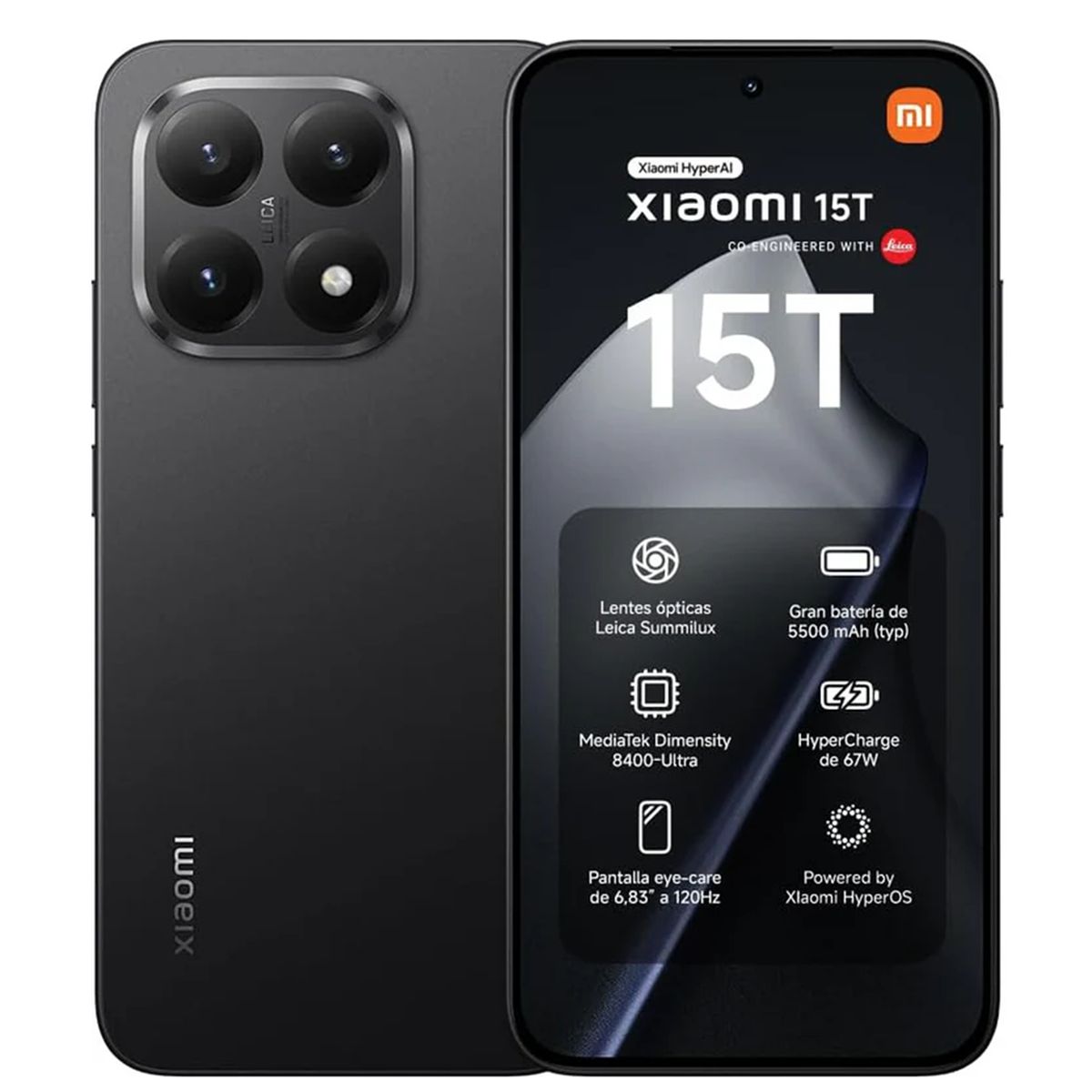 XIAOMI - Xiaomi 15T Pro 12G RAM+ 512G Triple Cámara Leica Resistente agua IP68  Negro