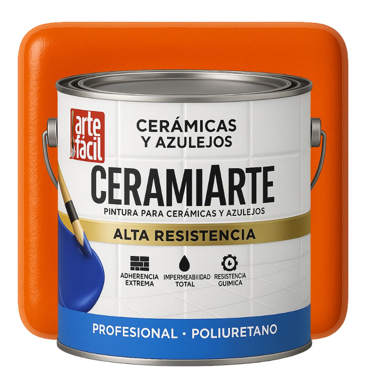 GENERICO - PINTURA CERAMICA AZULEJOS - GALON NARANJA BRILLANTE
