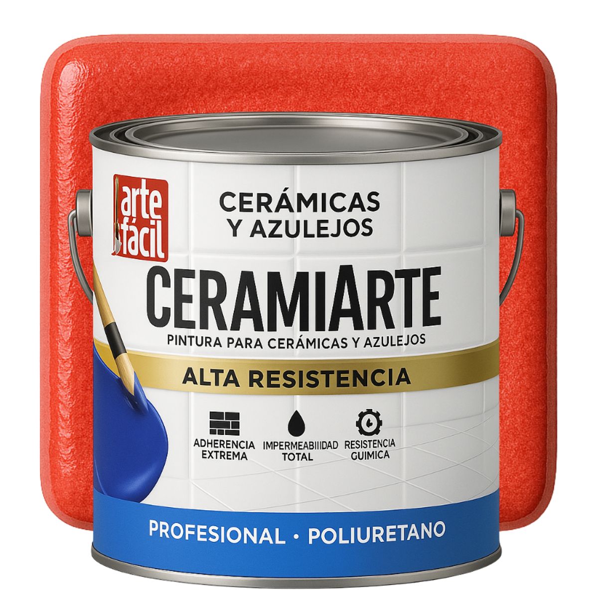 GENERICO - PINTURA CERAMICA AZULEJOS - GALON ROJO CORAL
