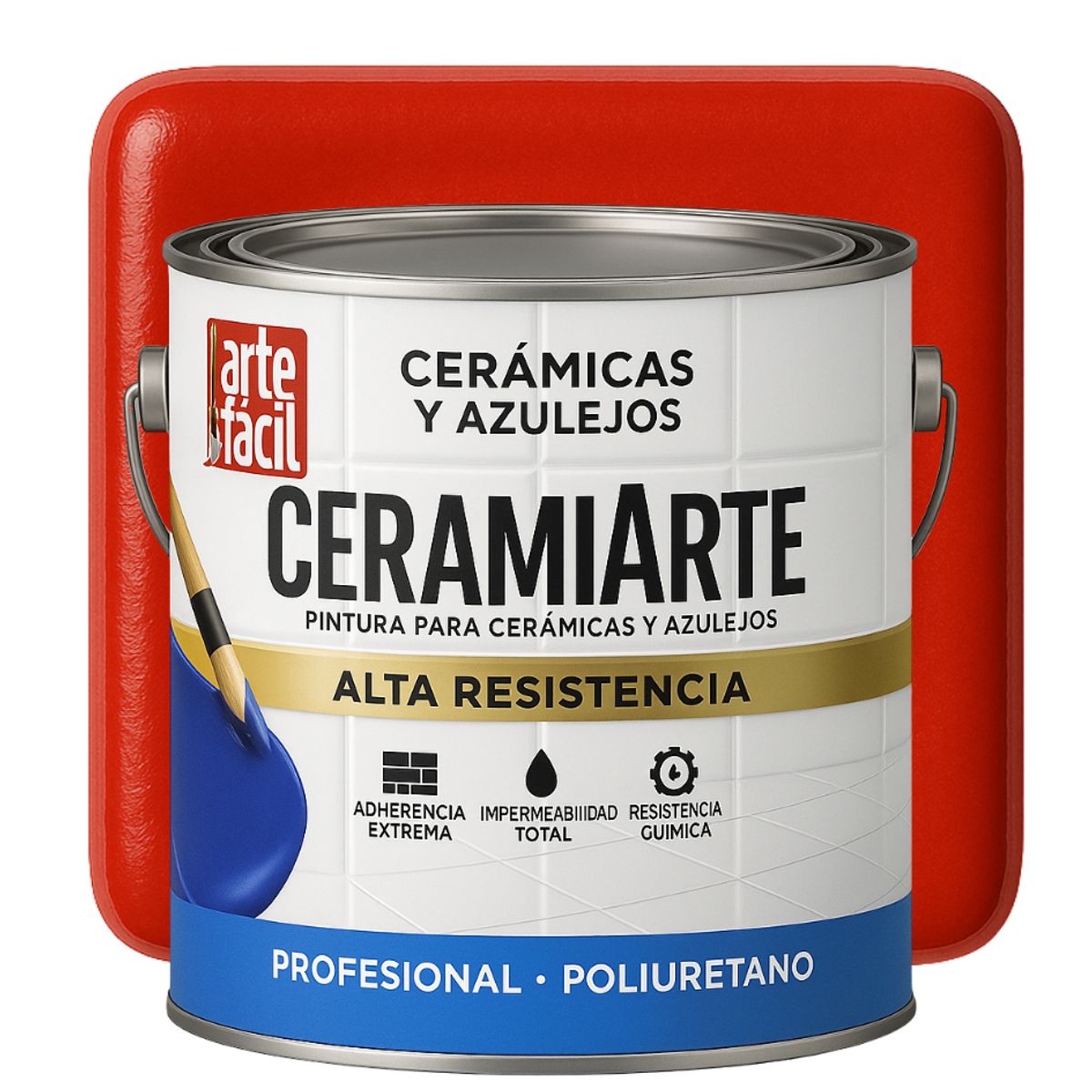 GENERICO - PINTURA CERAMICA AZULEJOS - GALON ROJO FUEGO
