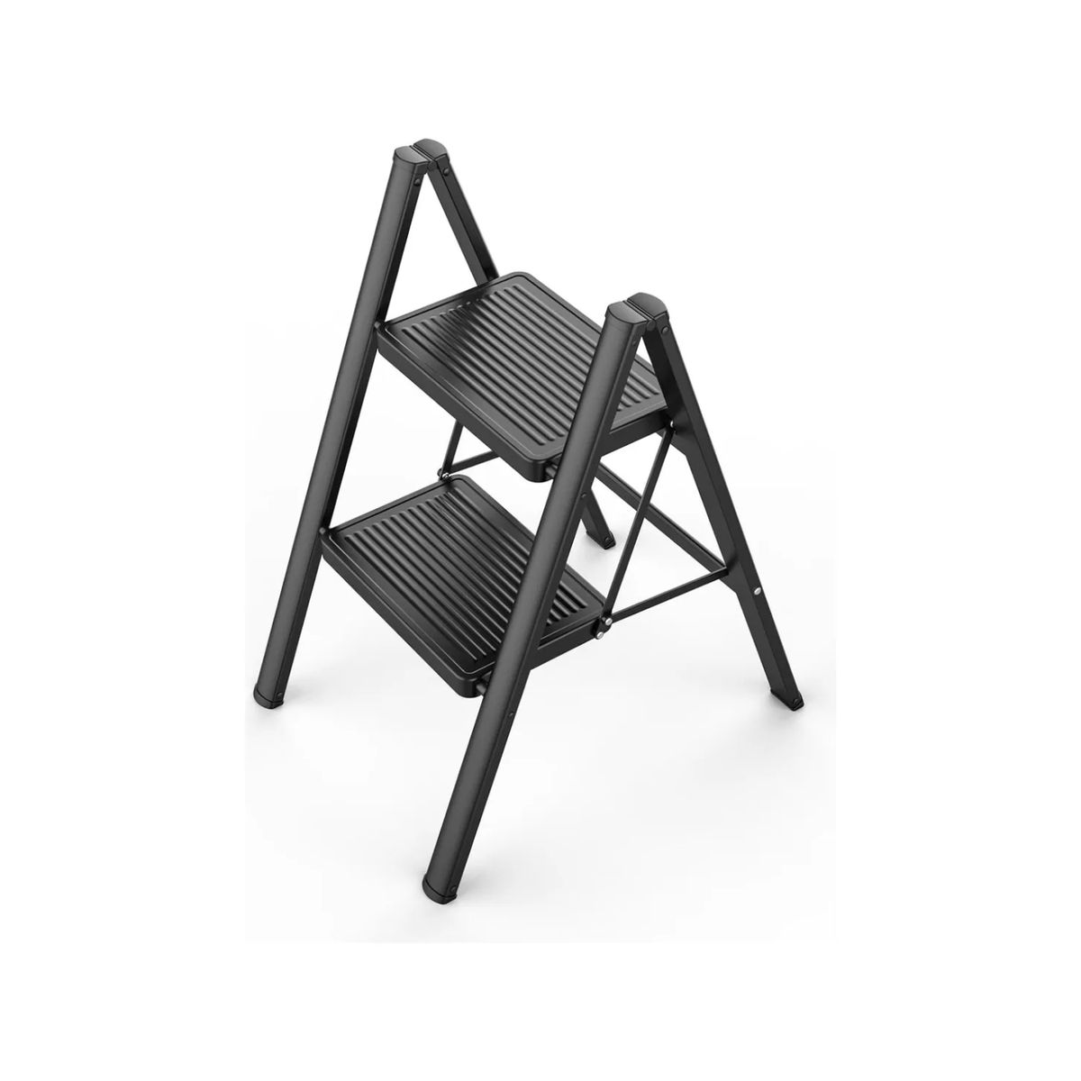 GENERICO - Escaleras Plegables Escaleras Multiproposito Metálica 2nivel Negro.