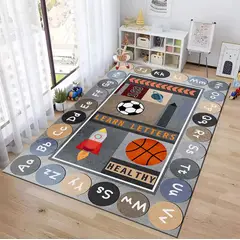 GENERICO - ALFOMBRA INFANTIL DE NIÑO 120X160CM DISEÑO ALFABETO GRIS WYM