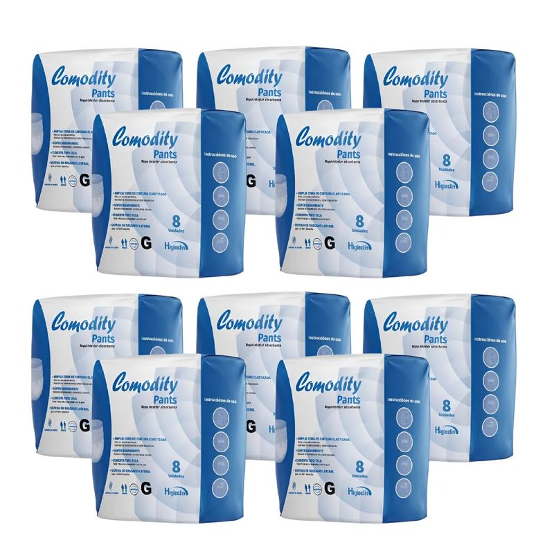 GENERICO - Pañales Para Adultos Comodity Pants Pack X10 X 8 Unid. Grande