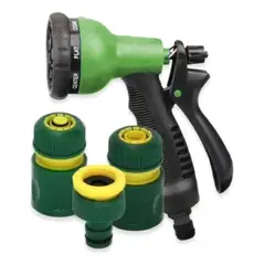 METALFER - Pistola De Riego Regador Manguera Multifuncion 8 Posiciones