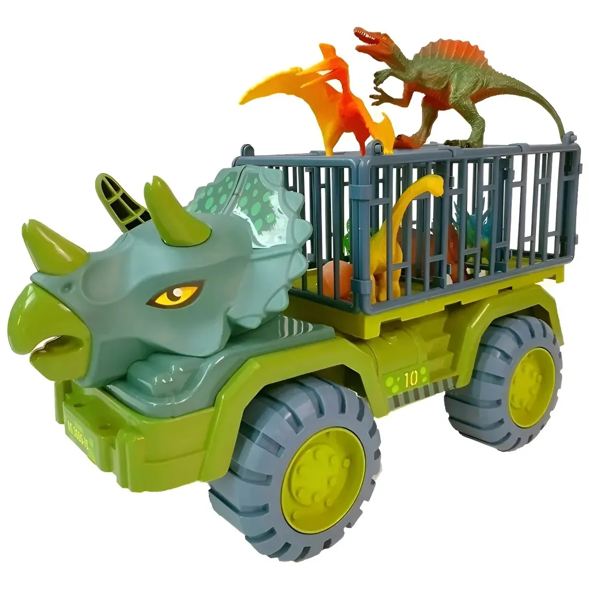 GENERICO - Camion Dinosaurio Transporte 2 Dinosaurios 1 Huevo Verde Claro