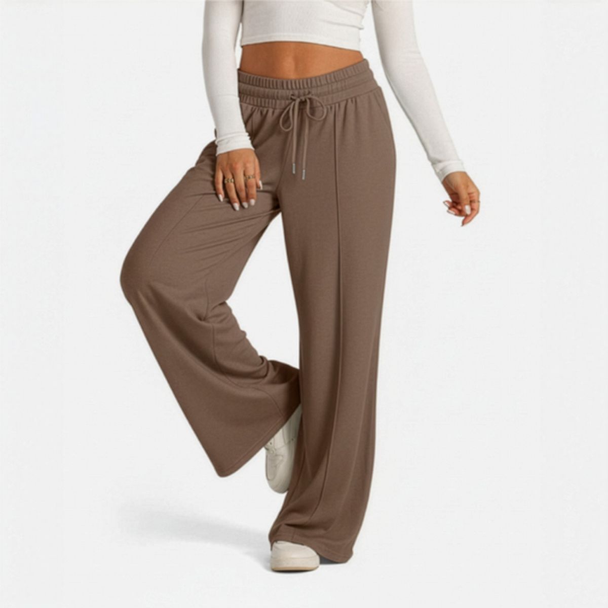 AGW - Pantalón Buzo Algodón Palazzo Elasticado Wide Leg - Oversize