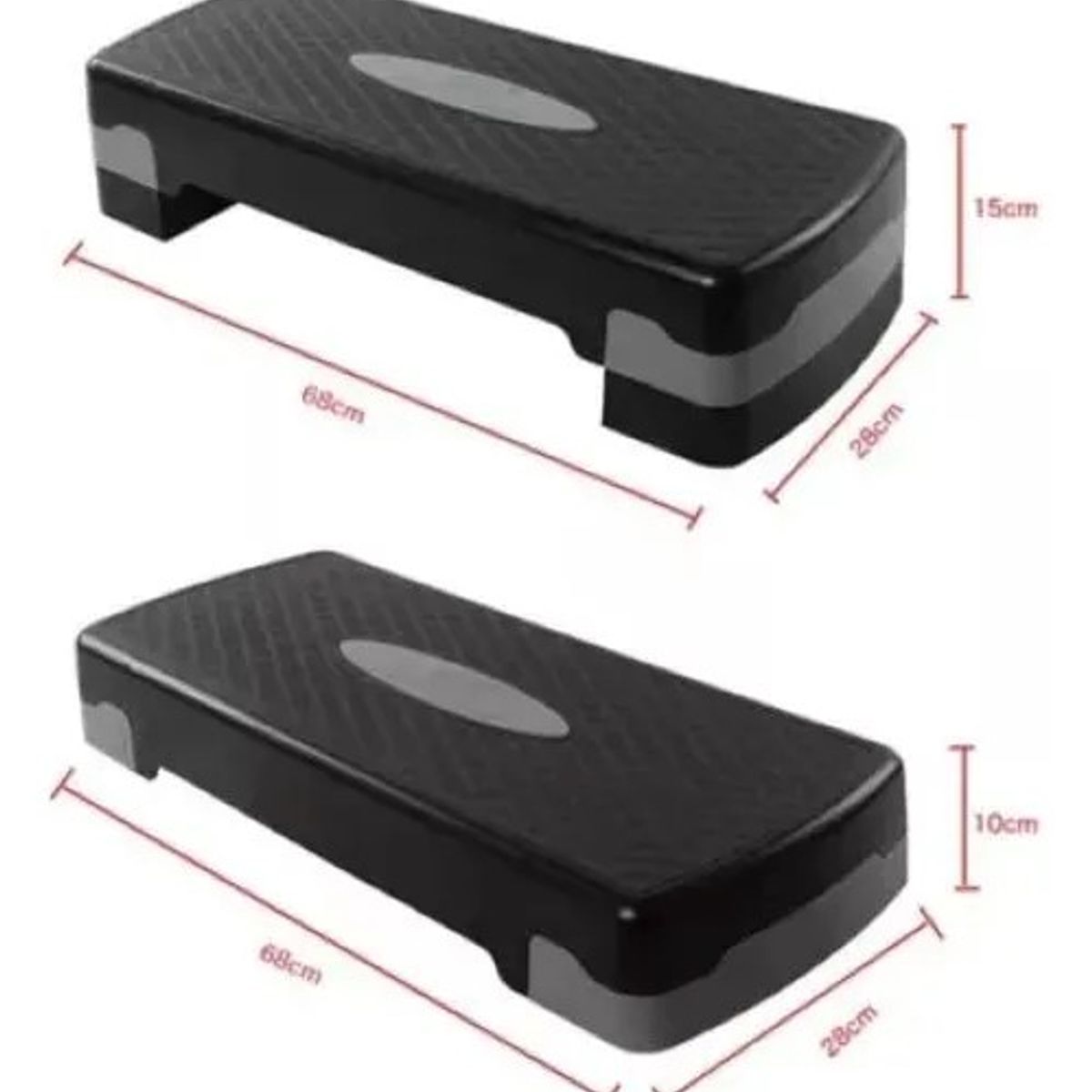 GENERICO - Step Aerobico 2 Niveles Antideslizante Yoga Pilates Fitness Negro