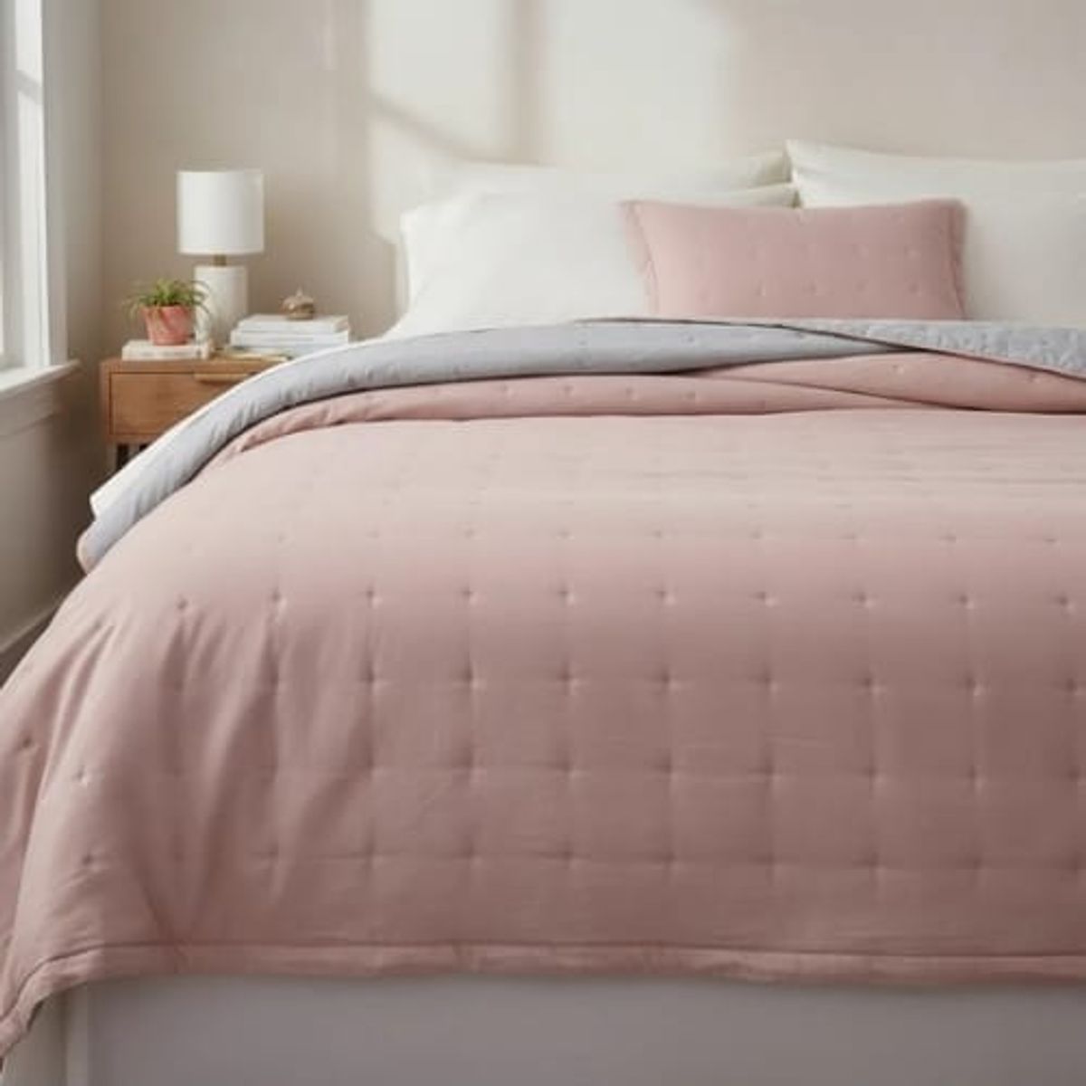 TODOHOGAR SANTIAGO DE CHILE - Cubrecama de algodón bordado 1.5 plazas