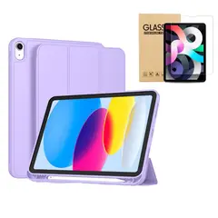 GENERICO - Fundas iPad Más Lámina Vidrio Para iPad 10 Gen/A16 (11GEN) - Lavanda