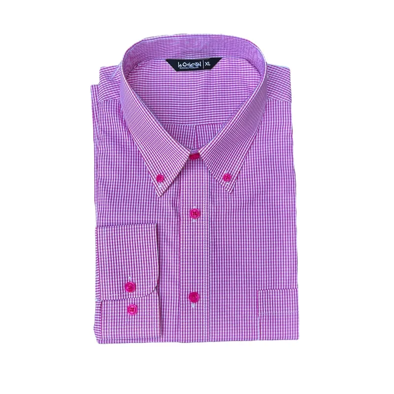 CORRALERO SASTRERIA - Camisa cuadrillé casual Hombre- Rosada