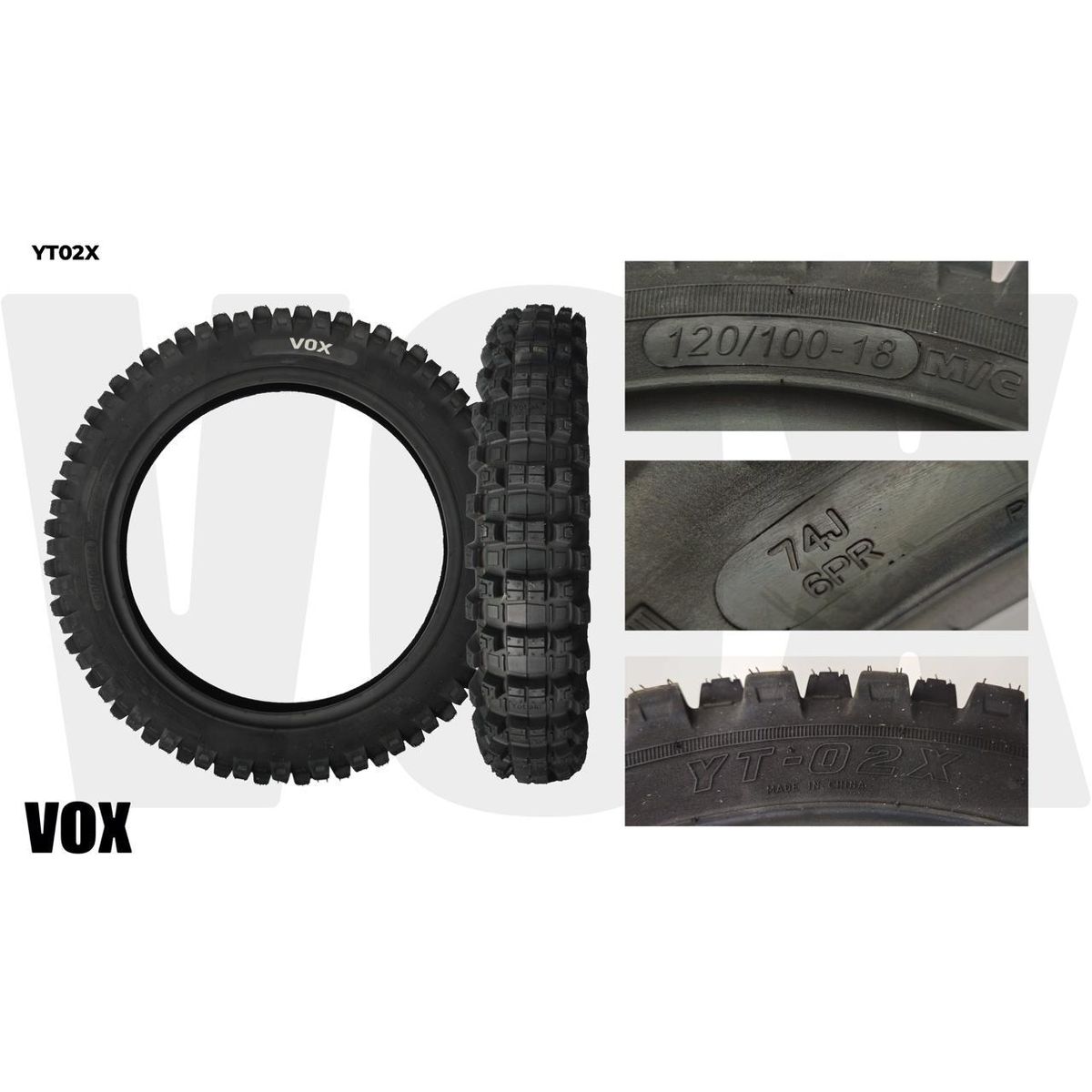VOX - Neumático VOX YT-02X 120-100-18 motociclismo offroad enduro