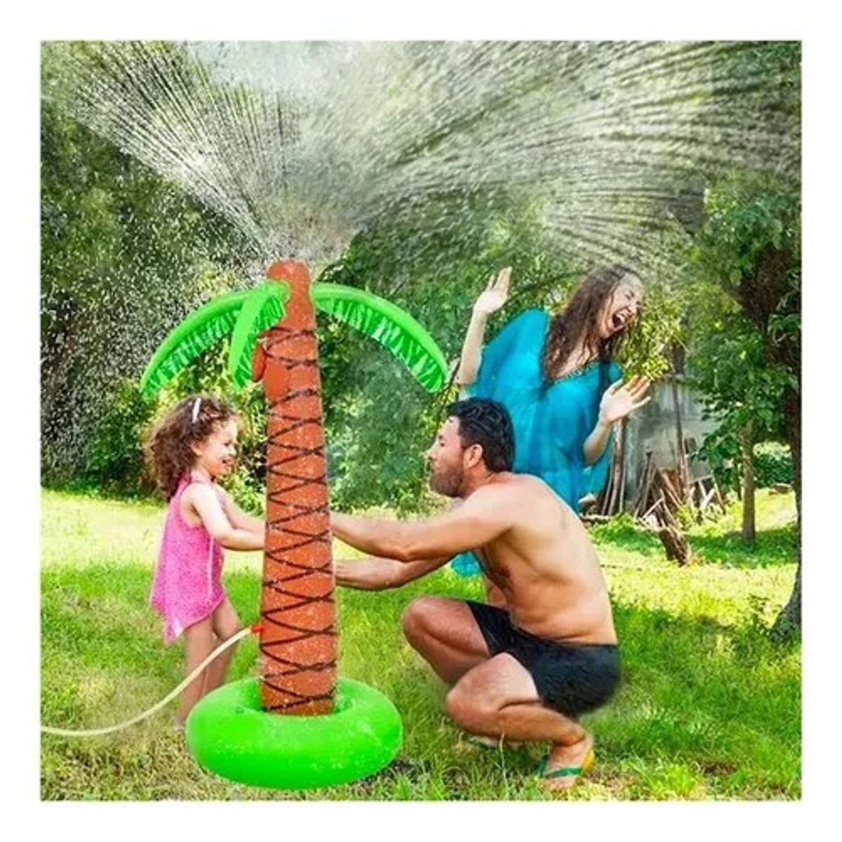 GENERICO - Palmera Inflable Rociador De Agua 155cm Piscina Niños Verano Verde