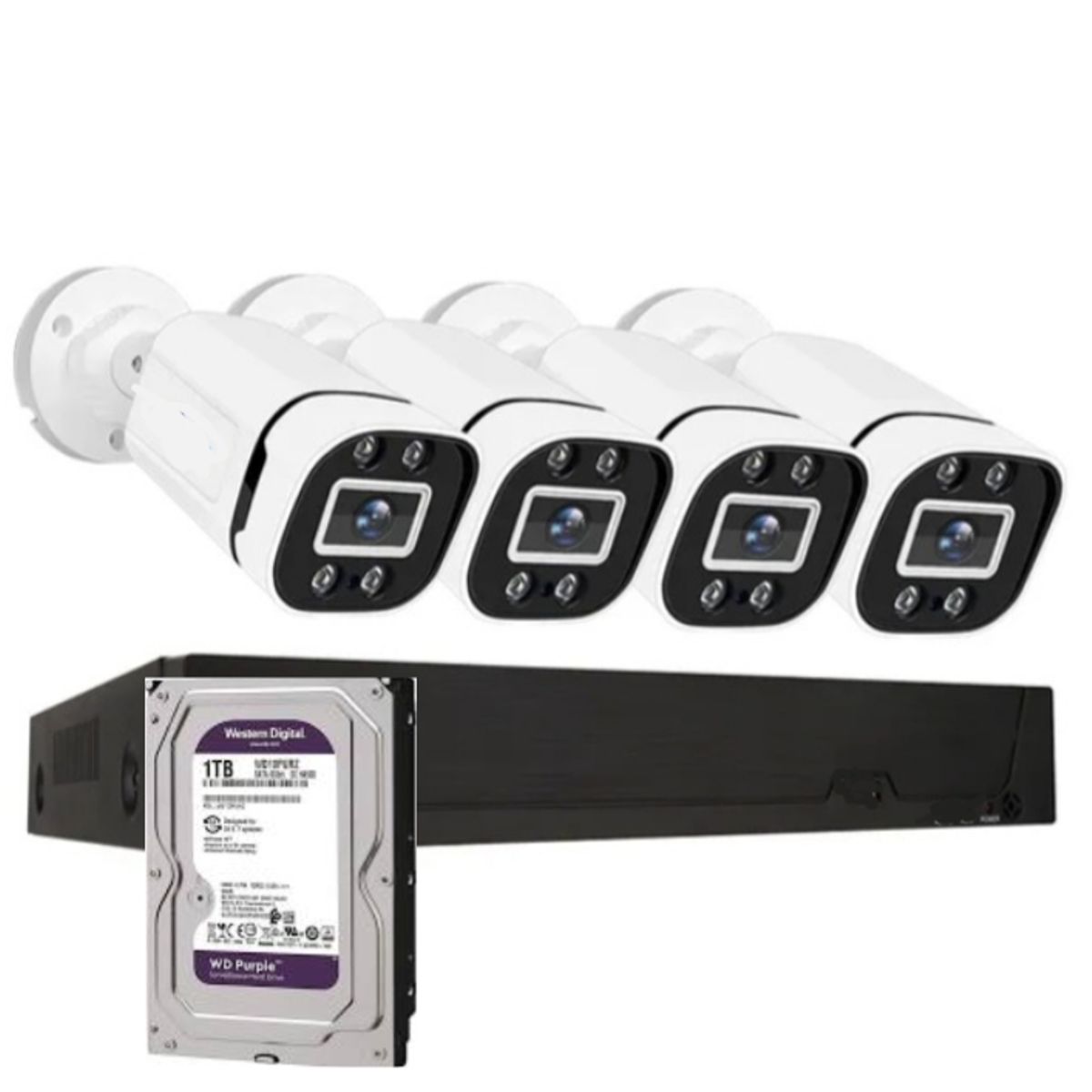 ARTIHOGAR - Kit Cctv Pro 4 Cámaras Smart Colorvu 2mp  Micrófono + Disco 1 Tera