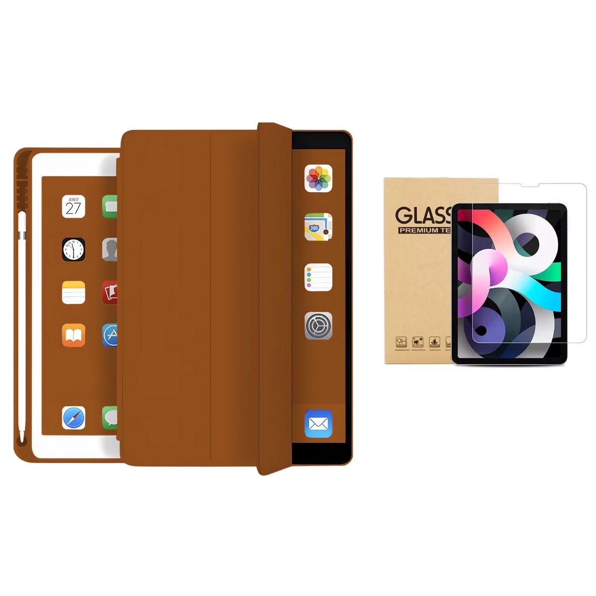 GENERICO - Fundas iPad Más Lámina De Vidrio Para iPad Pro 13 M4 / M5 - Café