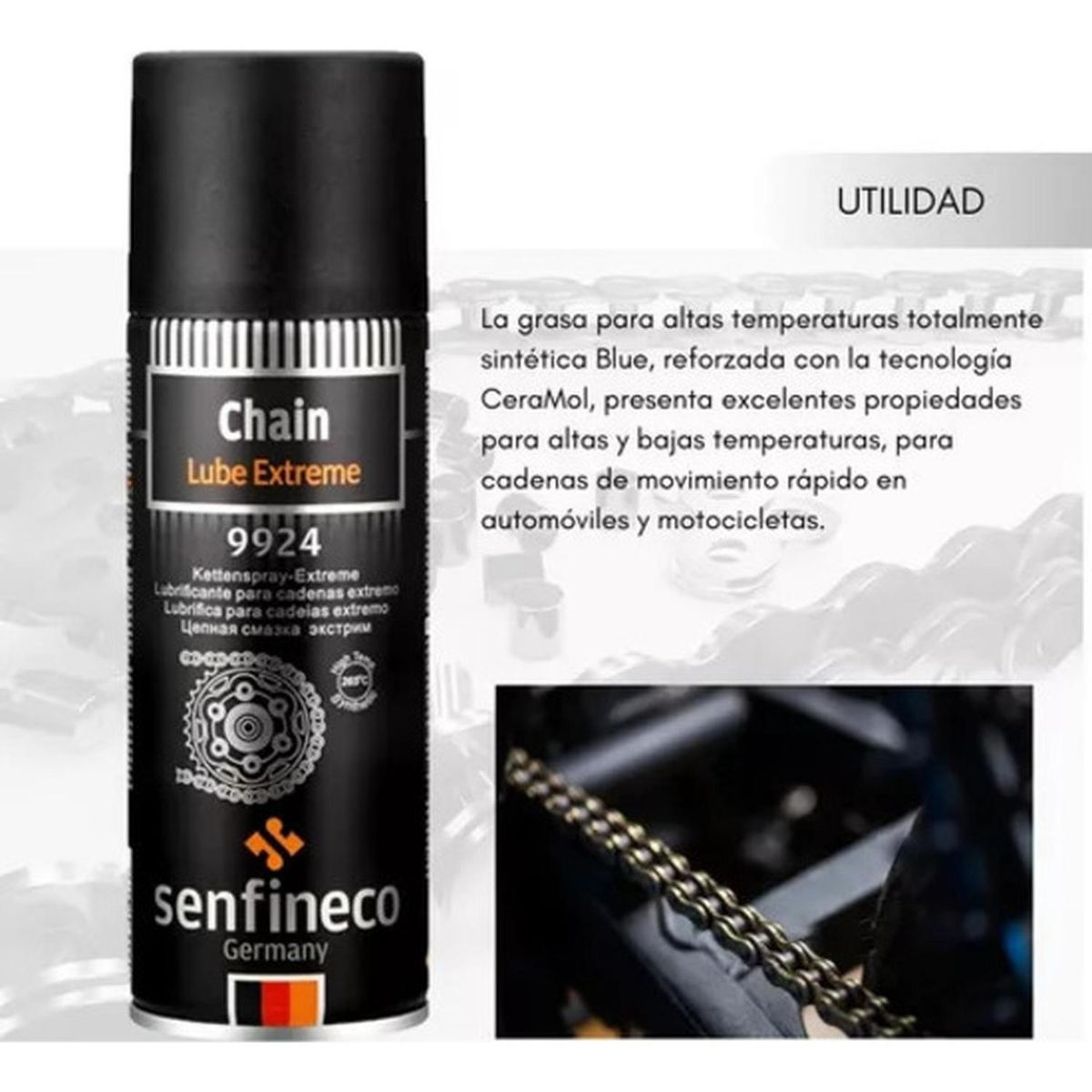 GENERICO - Lubricante De Cadena Para Moto Oringxringzring + Cepillo