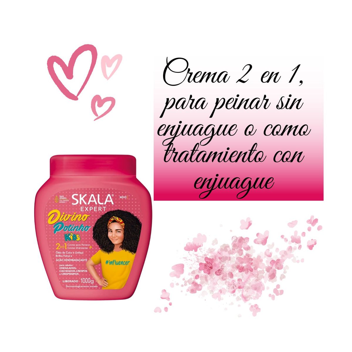 SKALA - Mascara Capilar Skala Divino Potinho 2en1 1000ml Fuerza Brillo Kids