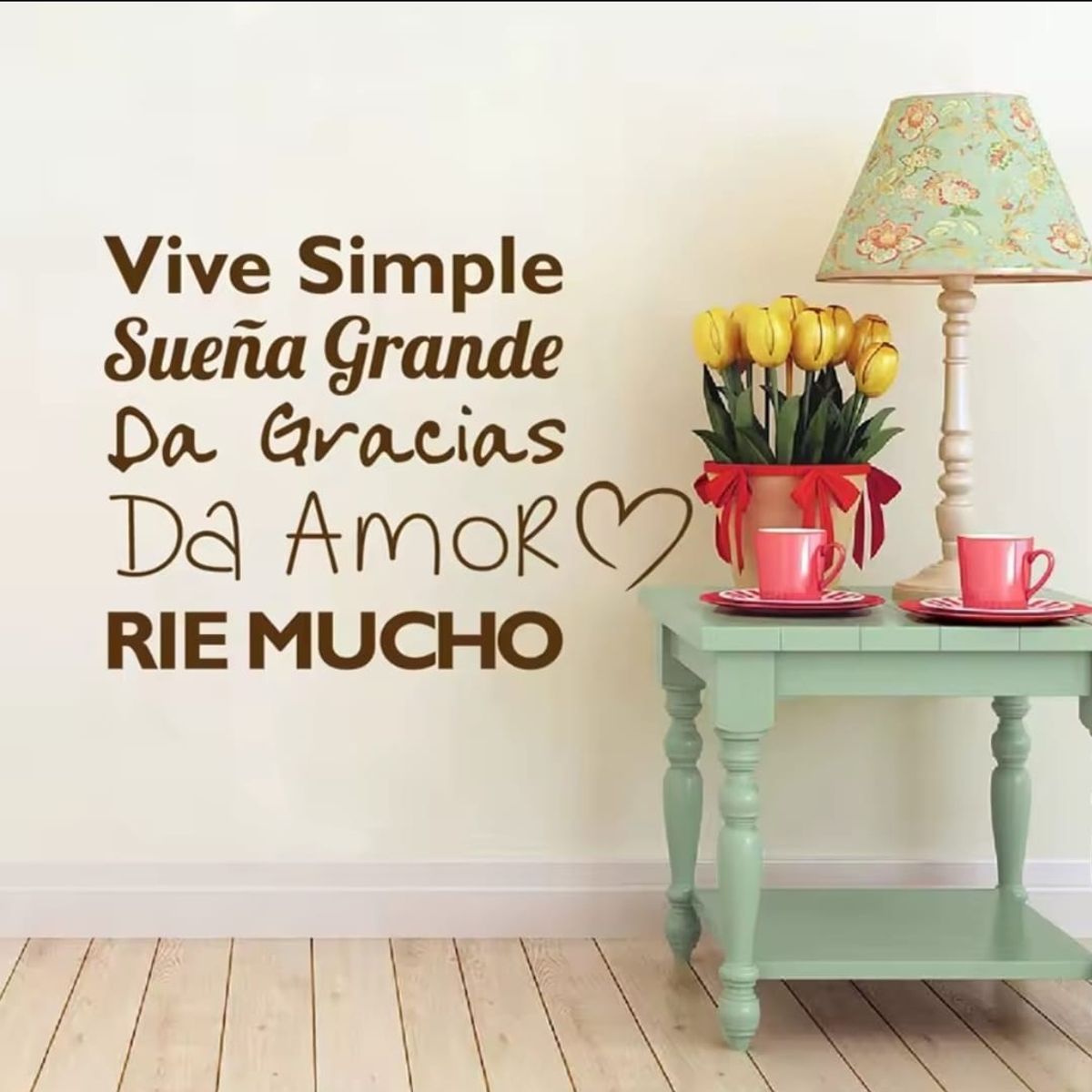 GENERICO - Sticker Decorativo de pared vive simple sueña grande