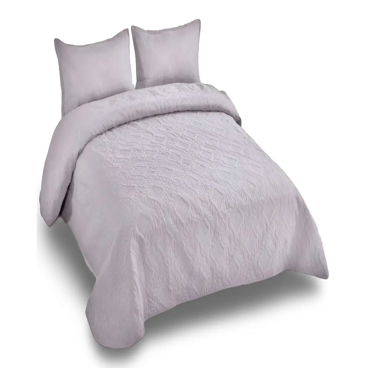 GENERICO - CUBRECAMA QUILT DE VERANO ELEGANTE PLAZA Y MEDIA 180X230 CM GRIS