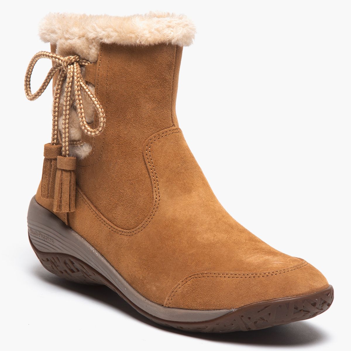 HUSH PUPPIES - Botín Mujer Cuero Camel