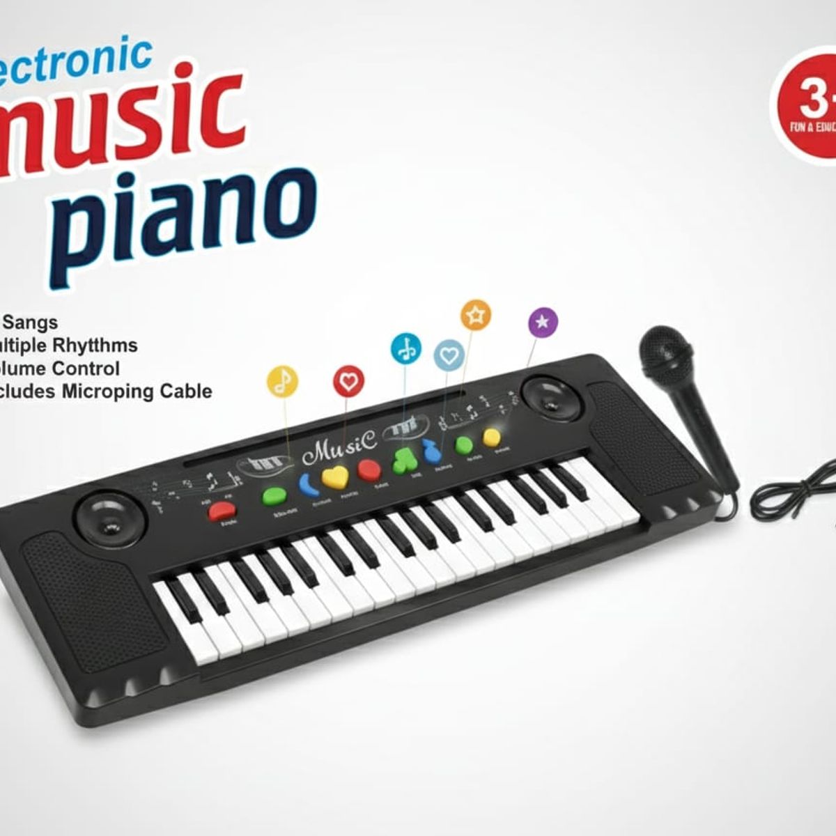 GENERICO - Teclado Piano de aprendizaje para niños con micrófono