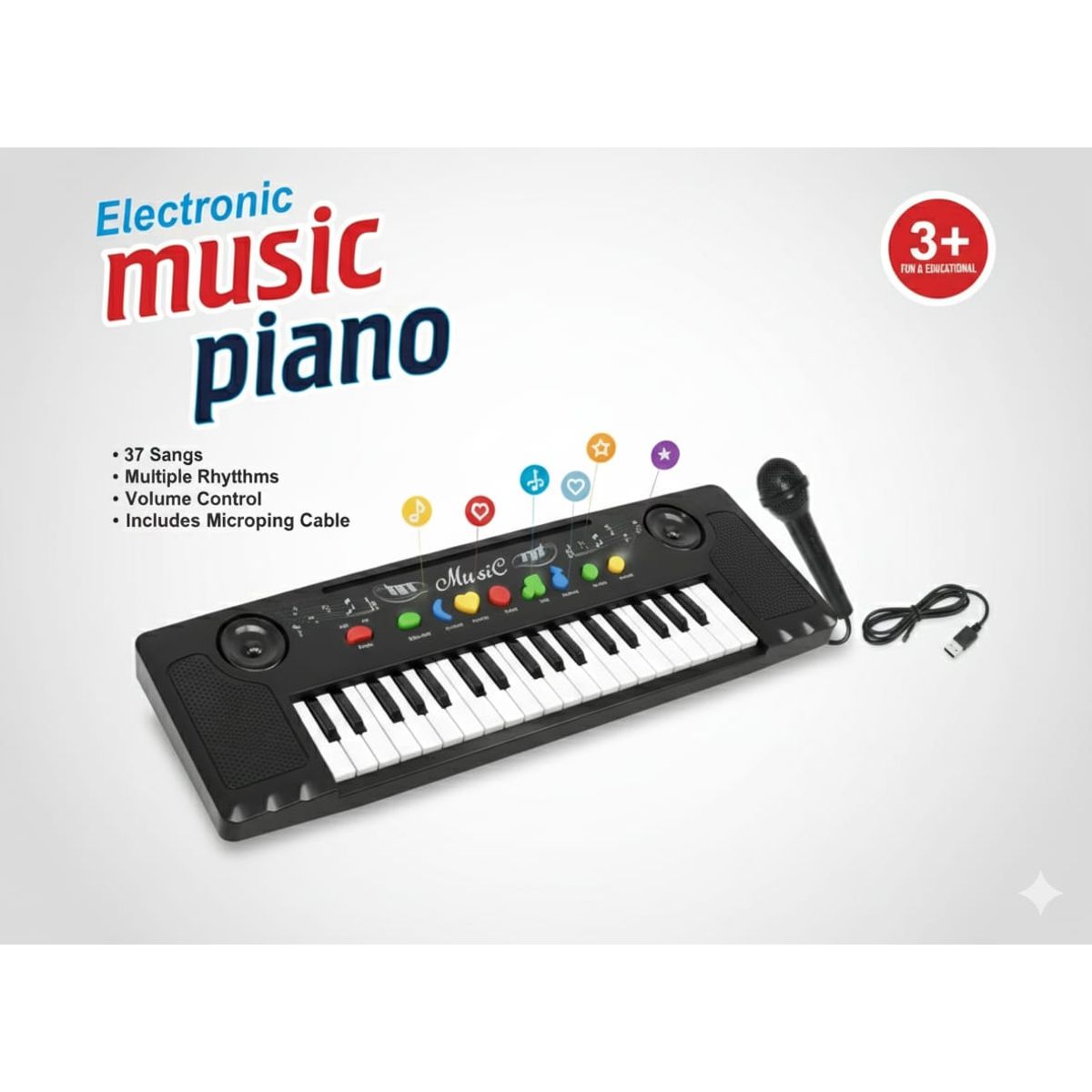 GENERICO - Teclado Piano de aprendizaje para niños con micrófono