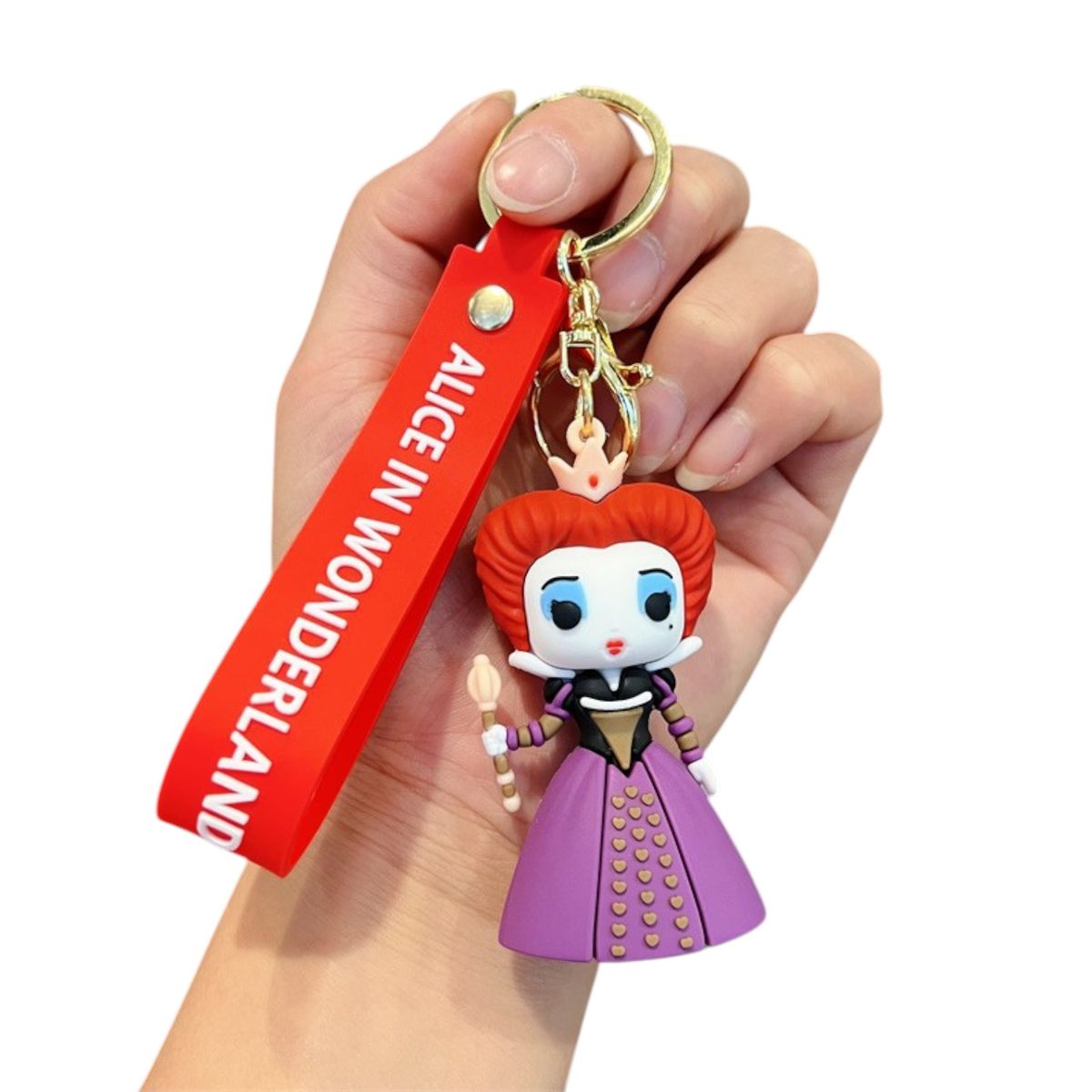 GENERICO - Llavero Xl Silicona reina de corazones Alicia