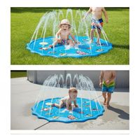 Alfombra rociadora de agua 170 cm juegos exteriores para niños azul