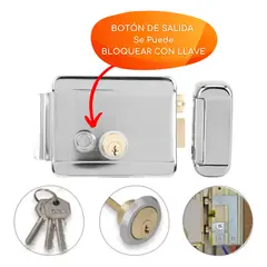 D MOTICA - Chapa Cerradura Eléctrica Acero Inoxidable Doble Cilindro