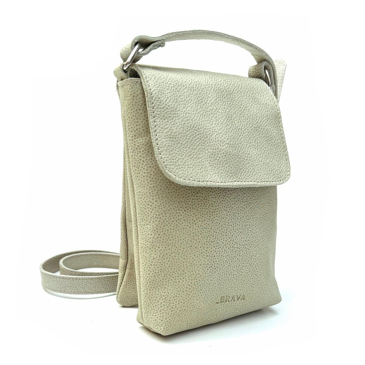 BRAVA - Portacelular - Cell Bag de cuero modelo MARTHA Hueso