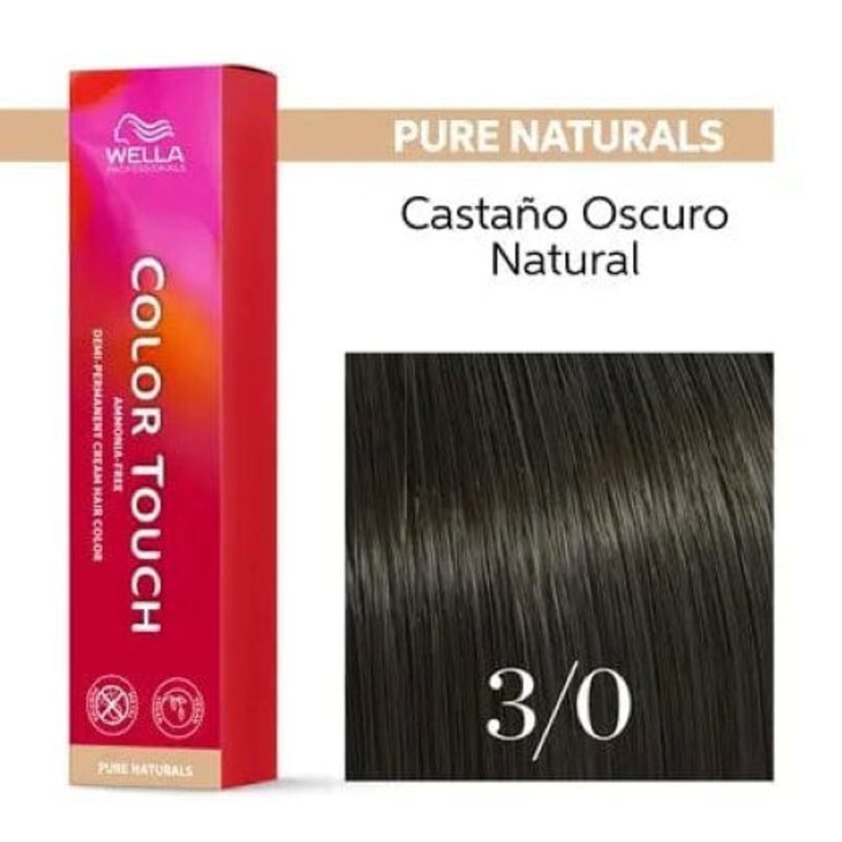 WELLA - Tinte para cabello Wella Color Touch 3.0 Castaño Oscuro 60ml