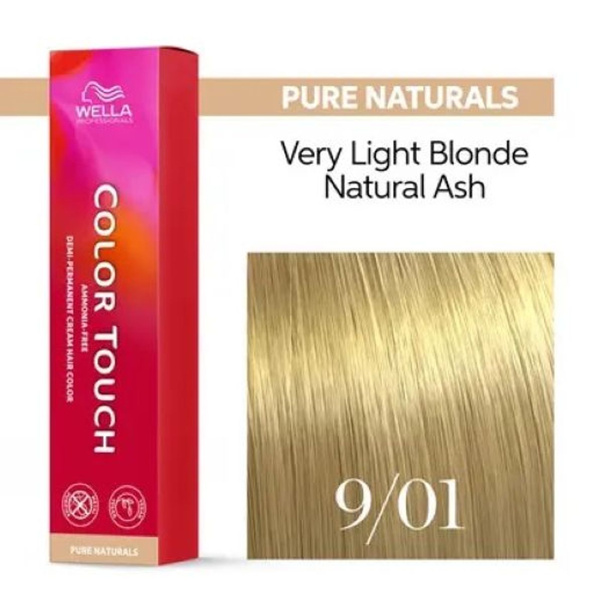WELLA - Tinte Wella Color Touch 9.01 Rubio Extra Claro Natural Ceniza 60ml