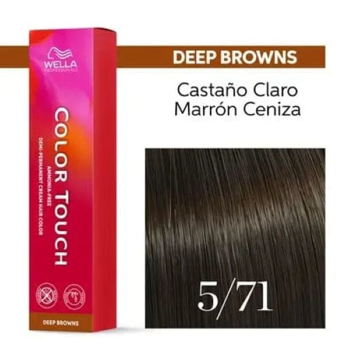 WELLA - Tinte Wella Color Touch 5.71 Castaño Claro Marron Ceniza 60ml