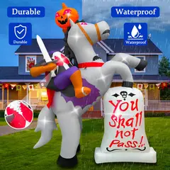 GENERICO - Jinete Sin Cabeza Inflable Halloween Con Led