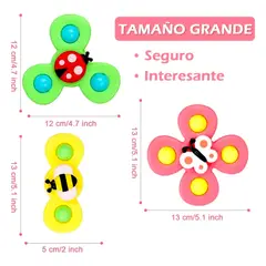 GENERICO - Juguetes Giratorios Spinner Con Ventosas Para Bebés Pack X3