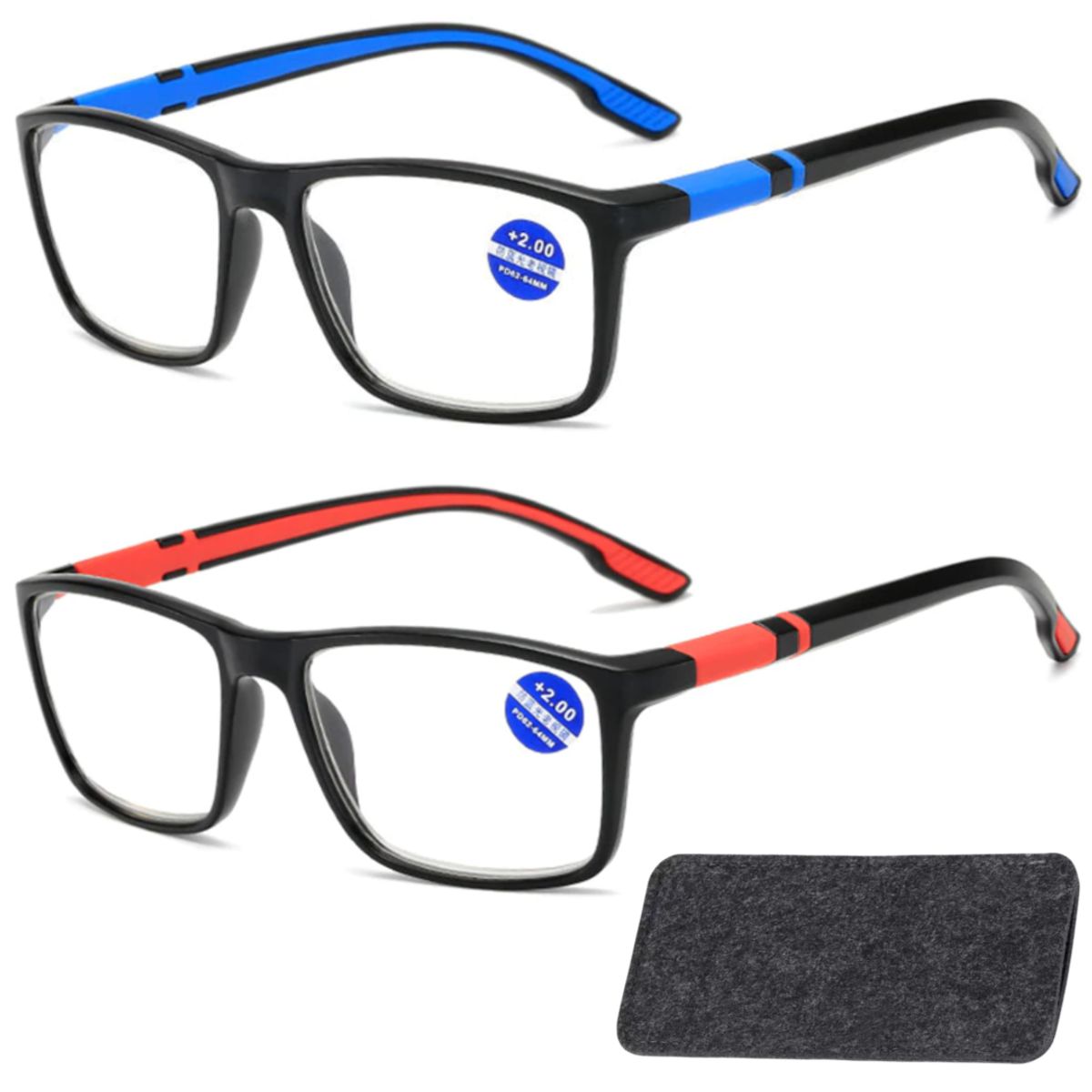 JM - Set 2 Lentes Ópticos 3.50 Anteojos Graduados Presbicia De Lectura Pack V5