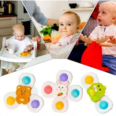 GENERICO - Juguetes Giratorios Spinner Con Ventosas Para Bebés Pack X3