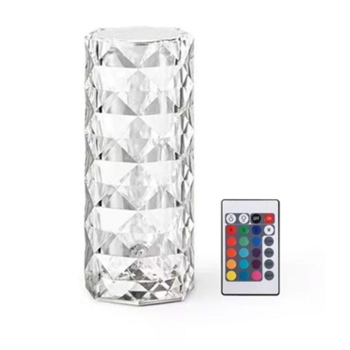 NO LOGO - Lámpara Velador Adorno Cristal Diamante Acrílico Táctil Usb