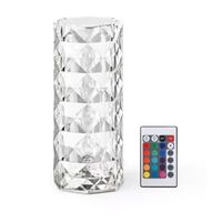 Lámpara Velador Adorno Cristal Diamante Acrílico Táctil Usb