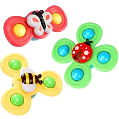 GENERICO - Juguetes Giratorios Spinner Con Ventosas Para Bebés Pack X3