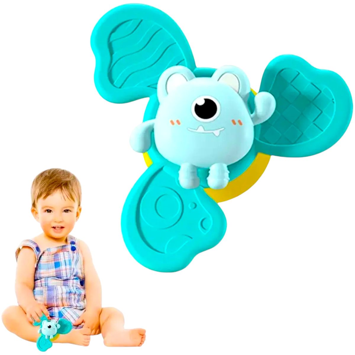 GENERICO - Juguetes Giratorios Spinner Con Ventosas Para Bebés Pack X3