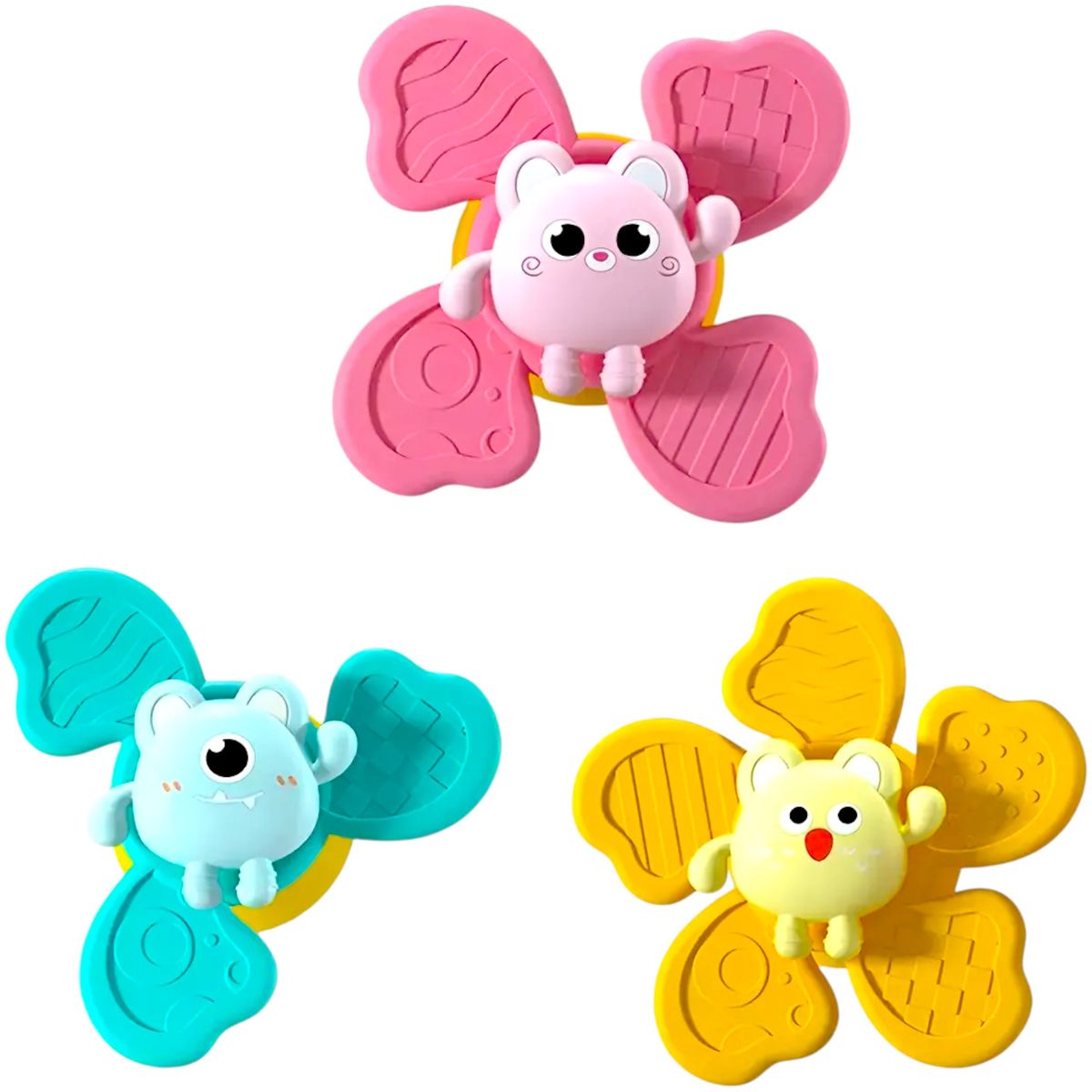 GENERICO - Juguetes Giratorios Spinner Con Ventosas Para Bebés Pack X3