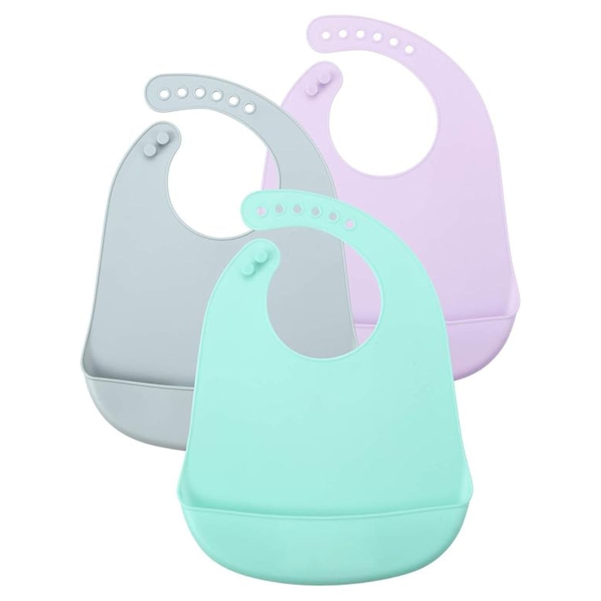 GENERICO - Babero de Silicona Bebé Infanti Impermeable con Bolsillo Recolector