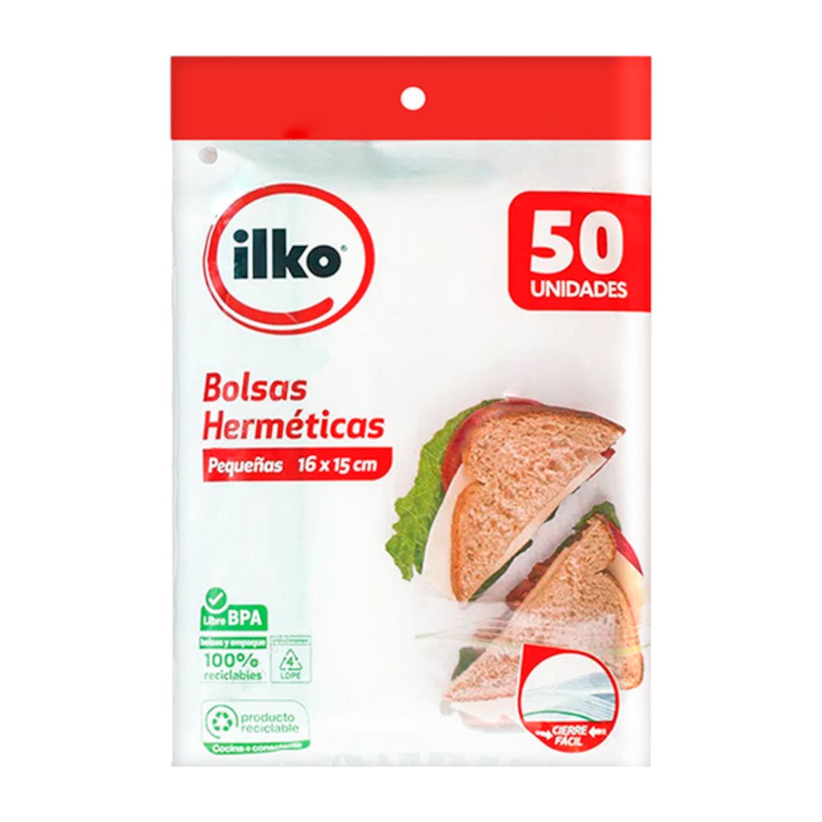 ILKO - Bolsas Herméticas Ilko Chicas 16x15 cm 50 Unid