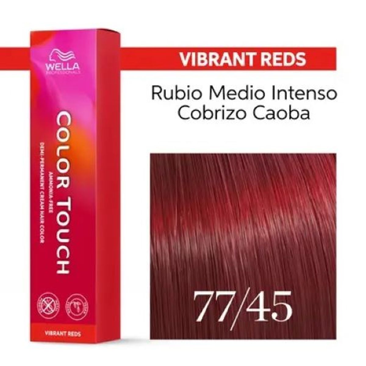 WELLA - Tinte Wella Color Touch 77.45 Rubio Mediano Intenso Rojo Caoba 60ml