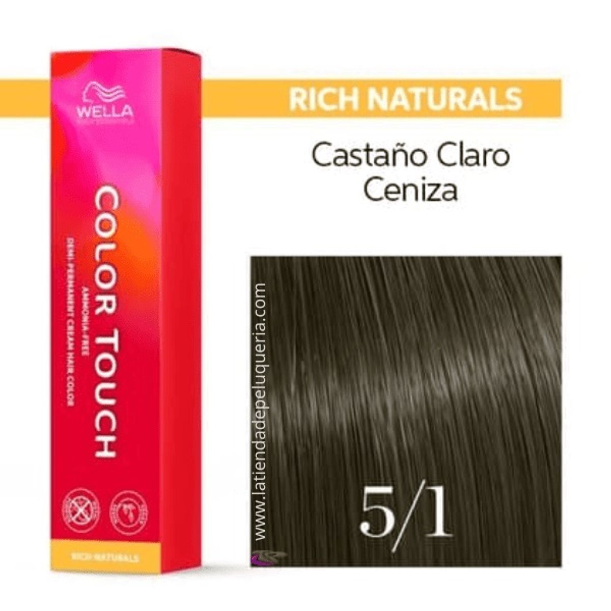 WELLA - Tinte Wella Color Touch 5.1 Castano Claro Ceniza 60ml