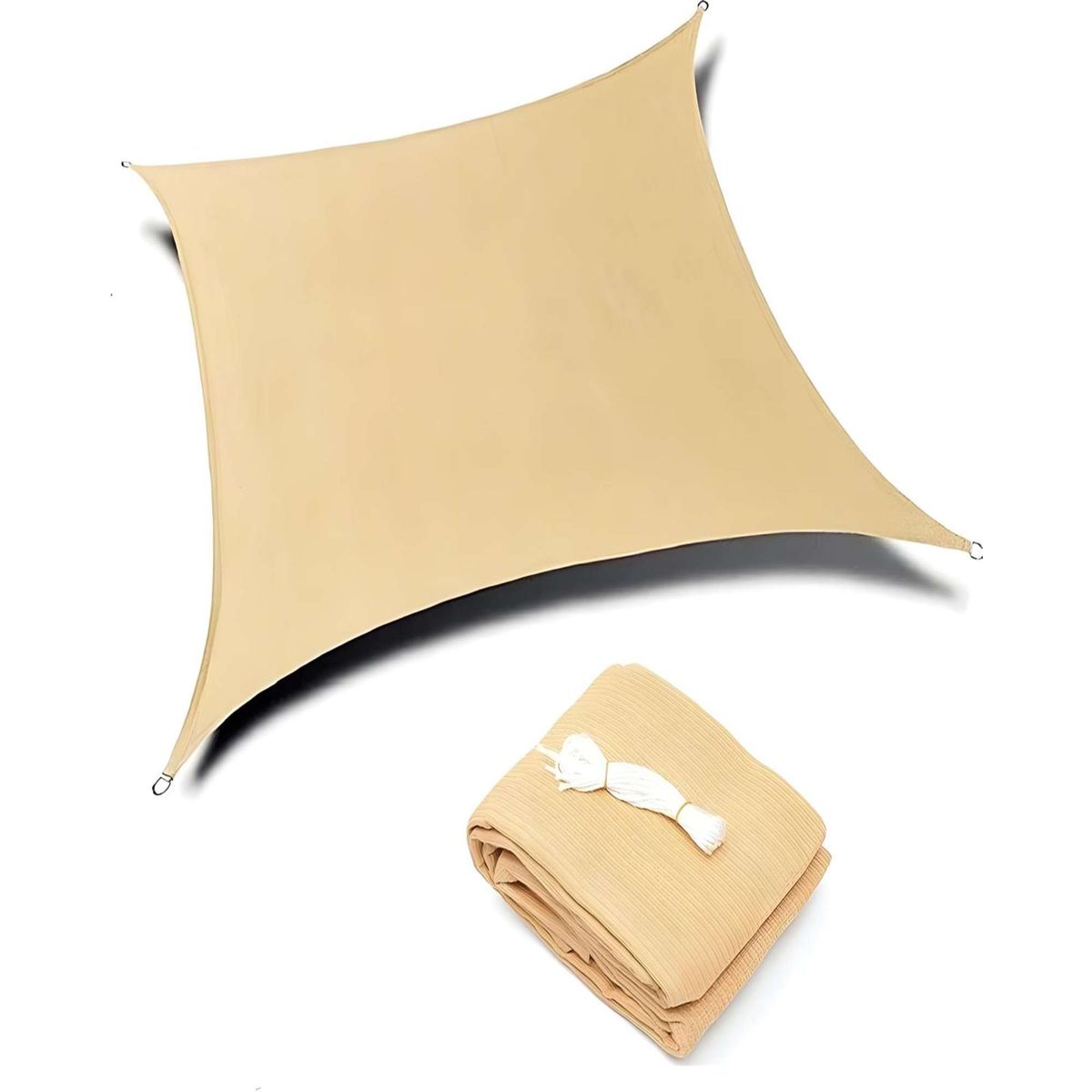 GENERICO - Lona toldo Vela 5x5  Cuadrada Vela para Sombra Parasol Permeable