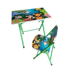 GENERICO - Mesa Escritorio y Silla Plegables Para Niños Altura Ajustable.