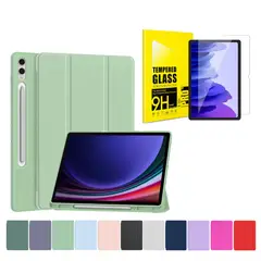 GENERICO - Funda Más Lámina De Vidrio Para Galaxy Tab S6 Lite - Verde Menta
